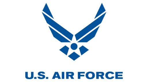 A blue and white logo of the u. S. Air force