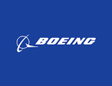 A blue background with the word boeing written in white.